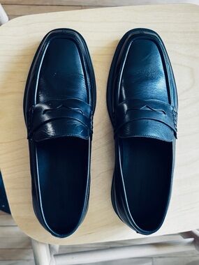 Classic Men's Black Leather Penny Loafers - Simon’s